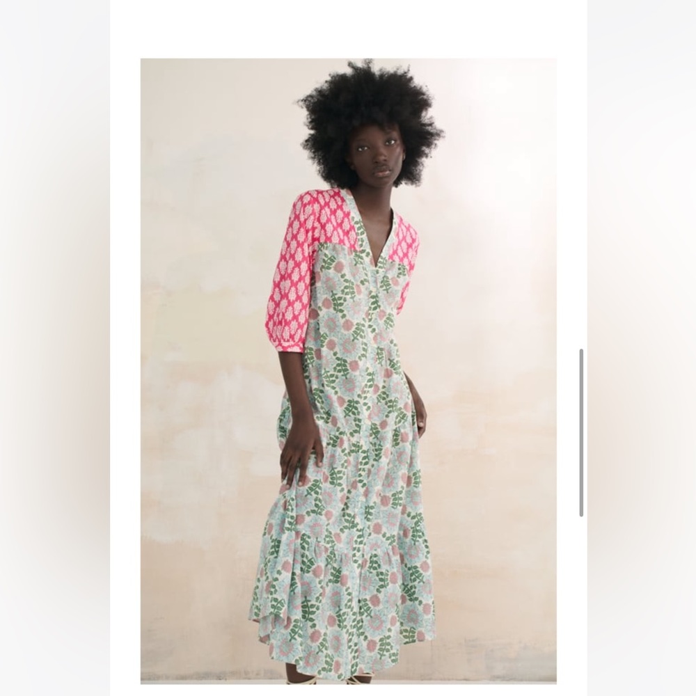 Zara Printed Midi Dress